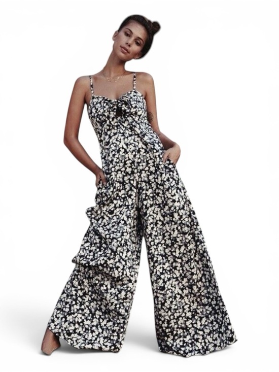 Billabong Pants - Billabong Twist N Shout Boho Floral Fun Wide Leg Beach Jumper Pockets NWOT Sz L